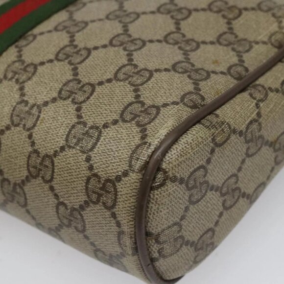 GUCCI GG Supreme Web Sherry Line Clutch Bag PVC Beige 89 01 012 Auth 112826 - Picture 3 of 16
